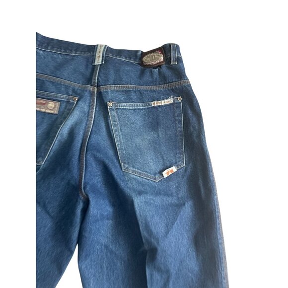 HEAVEN & HELL Vintage Men's 761 Wide Leg Medium Wash Jeans Size 36 - Picture 7 of 13